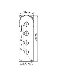 Корпус КП104 c козырьком для кнопок, 4 места, ABS желтый, IP66 TDM