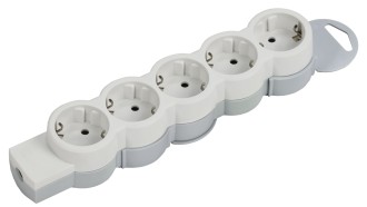 STANDARD Колодка для удлинителя с заземлением К05 5 мест белая IEK