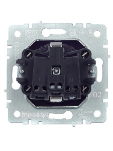 BRITE Розетка 1-местная с заземлением с защитными шторками 16А РС14-1-0-БрЧ черный IEK