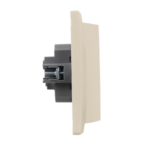 ETIKA Розетка 2местная с заземлением с защитными шторками 16А в сборе слоновая кость