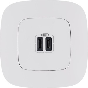 Valena Allure - Зарядное устройство 2xUSB Type C+C, 3000мА, белый (инд. упаковка)