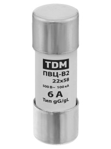 Плавкая вставка ПВЦ-В2 22х58 6А TDM