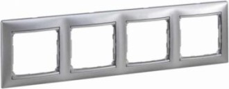 VALENA DIY Рамка 4местная алюминий матовый