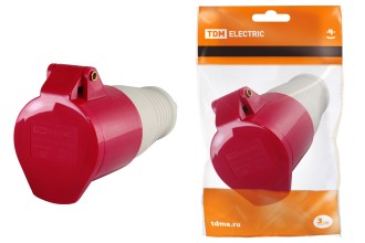 Розетка 215 переносная 3P+PE+N 16А 380В IP44 TDM