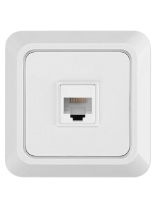 Розетка компьютерная (RJ-45) открытой установки IP20, белая "Ладога" TDM