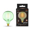 Лампа Gauss Filament G125 5W 190lm 1800К Е27 green flexible LED 1/10