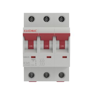 Модульный автоматический выключатель YON MB63, 3P, характеристика C, 16A, 4,5kA DKC