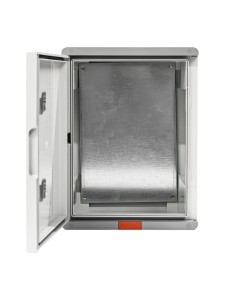 Пластиковый корпус 400х300х220 (ВхШхГ) серая дверь, с монтажной платой, Design Pro Series IP67