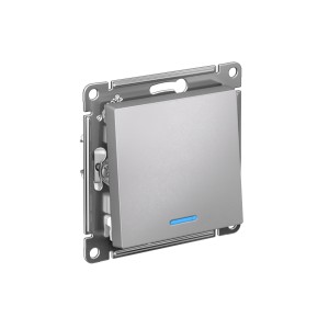 ATLASDESIGN 1-клавишный ВЫКЛЮЧАТЕЛЬ с подсветкой, сх.1а, 10АХ, механизм, АЛЮМИНИЙ