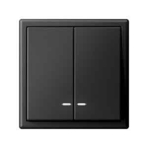 ARTGALLERY 2-клавишный ВЫКЛЮЧАТЕЛЬ с подсветкой, сх.5а, 10АХ, механизм, БАЗАЛЬТ