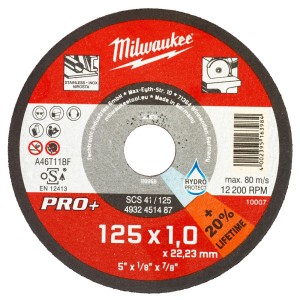 Круг отрезной по металлу 125х1,0х22,23 мм PRO +, MILWAUKEE