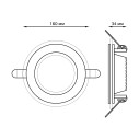 Светильник Gauss Glass круг 12W 900lm 3000K 185-265V IP20 монт Ø130 160*35 с дек стеклом LED 1/10/40