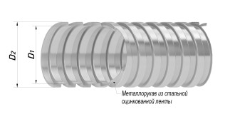 Металлорукав Р3-Ц 15 (50 м/уп.) с протяжкой ГОФРОМАТИК