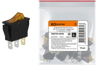 Клавишный переключатель IRS-101-Y желтый с подсветкой 2 положения 1з TDM