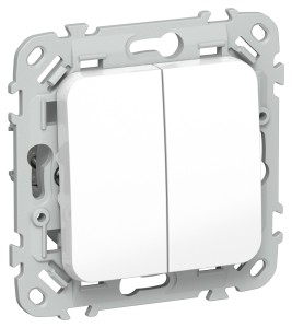 FLITE Выключатель 2-клавишный 10А ВС12-1-0-ФлБ белый IEK