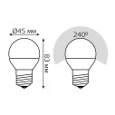 Лампа Gauss Elementary Шар 6W 3000K E27 (3 лампы в упаковке) LED 1/40