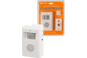 Датчик-звонок (движения) ДЗв-Д-01 (инфракрасный, 6 м, 32 мелодии, 3х1.5 В АА, 80 дБ, IP20) TDM