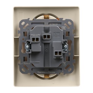 ETIKA Розетка 2местная с заземлением с защитными шторками 16А в сборе слоновая кость