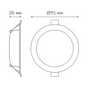 Светильник Gauss Elementary Downlight круг 5,5W 460lm 4000K 170-260V IP20 95*26 монтаж белый LED 1/100