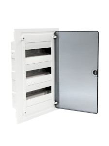 Щит скрытой установки 36 мест, винтовые клеммы, (507х318х72), IP-40 // Hager SAS - Golf (Прозрачная матовая дверь)