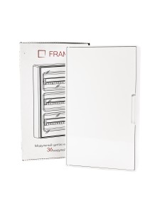 Щиток 36 мод настенный FRAME, белый, с белой дверцей, с 4 шинами PEN (2шт на 8 отв. и 2шт на 10отв.) DKC