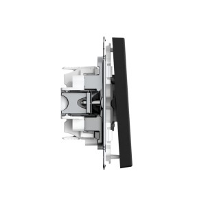 ARTGALLERY 2-клавишный ПЕРЕКЛЮЧАТЕЛЬ, 10АХ, механизм, быстрозажим. клем., КАРБОН