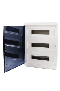 TEKFOR Корпус пластиковый ЩРВ-П-54 IP41 черная прозрачная дверь IEK
