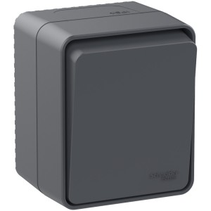 ATLASDESIGN PROFI IP54 О/У 1-клавишный ПЕРЕКЛЮЧАТЕЛЬ, сх.6, 10АХ, АНТРАЦИТ