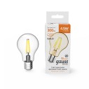 Лампа Gauss Basic Filament А60 4,5W 300lm 2200К Е27 golden LED 1/10/40