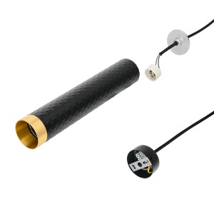 Подвесной светильник WOLTA WSL-GU10/P10BG IP20 под лампу GU10 Чёрный/золото CELLA D55x280