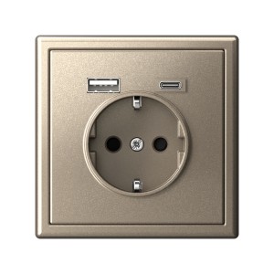 ARTGALLERY РОЗЕТКА 16А с 2 USB A+C, 5В/2,4А/3,0А, 2х5В/1,5А, механизм, ШАМПАНЬ