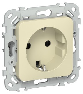 FLITE Розетка с заземлением с защитными шторками безвинтовое крепление 16А РСш11-1-ФлН навахо IEK
