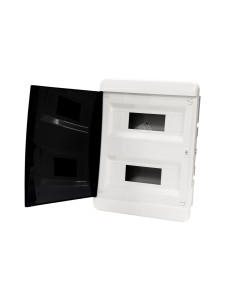 TEKFOR Корпус пластиковый ЩРВ-П-24 IP41 черная прозрачная дверь IEK