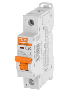 Авт. выкл.ВА47-60DC 1P 20А 6кА х-ка С TDM