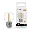 10 Вт Лампа Gauss Filament Elementary Шар 10W 650lm 2700К Е27 LED