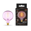 Лампа Gauss Filament G125 5W 190lm 1800К Е27 pink flexible LED 1/10