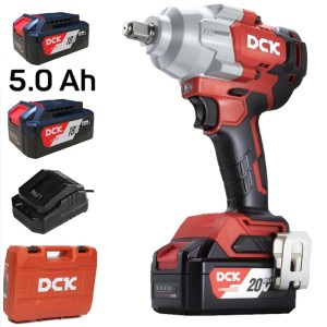 Гайковерт аккум ударный бесщеточный DCK KDPB698, 18В, 1/2 ", 2*5а/ч. 698нм