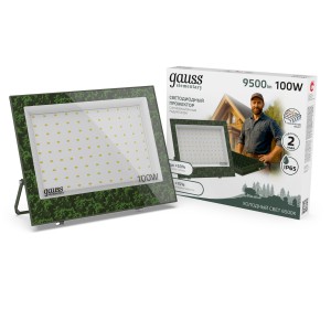 Прожектор светодиодный Gauss Elementary 100W 9500lm IP65 6500К ХАКИ 1/20