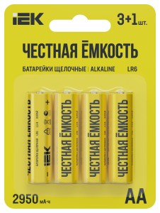 Батарейка щелочная Alkaline LR6/AA (4шт/блистер) ПРОМО IEK/
