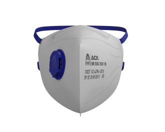 Полумаска фильтрующая для защиты от аэрозолей DSK 5501 НК с клапаном, класс защиты FFP2 (уп/25шт)