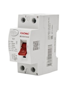 Устройство защитного отключения УЗО ВДТ YON MAX MDL100, 2P, 30mA, 40A, тип АС DKC