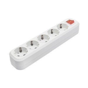 Розеточная колодка GSB-16-5-G-S-IP20 Classic, 16А, 5 мест, c/з, c/в, IP20