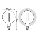 Лампа Gauss Filament G200 6W 330lm 4000К Е27 gray straight LED 1/6