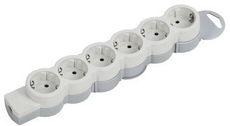 STANDARD Колодка для удлинителя с заземлением К06 6 мест белая IEK