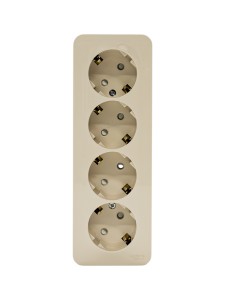 BLANCA О/У РОЗЕТКА 4-я с заземлением со шторками, ИЗОЛ.ПЛ., 16А, 250В, БЕЖЕВЫЙ