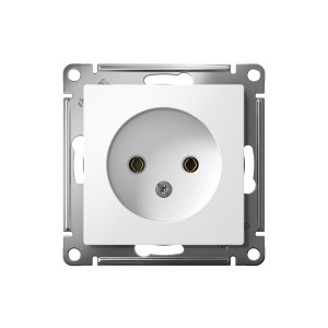 ATLASDESIGN РОЗЕТКА без заземления без шторок, 16А, механизм, БЕЛЫЙ