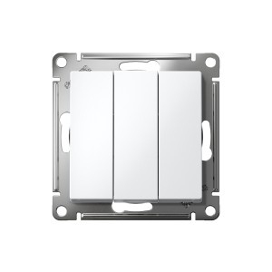 ATLASDESIGN 3-клавишный ВЫКЛЮЧАТЕЛЬ, сх.1+1+1, 10АХ, механизм, БЕЛЫЙ