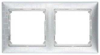 VALENA DIY Рамка 2местная алюминий матовый