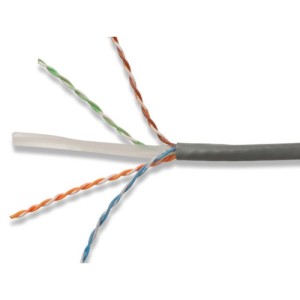 Витая пара U/UTP, CAT 6, ZH нг(А)-HF, 4PR, 23AWG, INDOOR, SOLID, серый, 305 м, REXANT