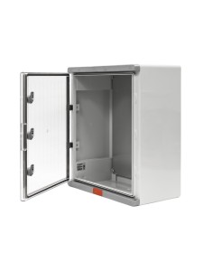 Пластиковый корпус 500х400х180 (ВхШхГ) прозрачная дверь, с монтажной платой, Design Pro Series IP67